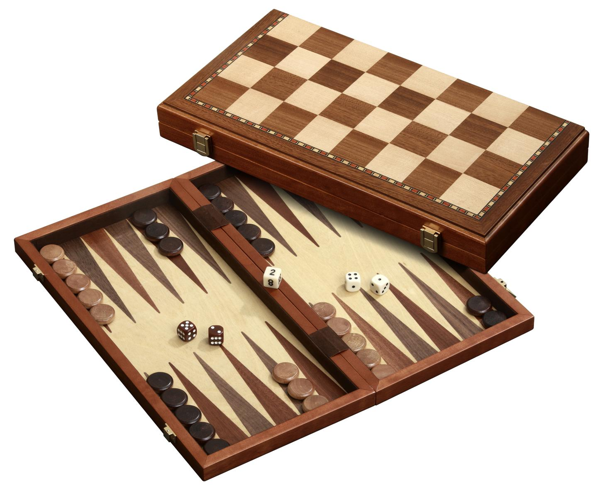 Magnetisk sjakksett 43 mm (med dam og backgammon)